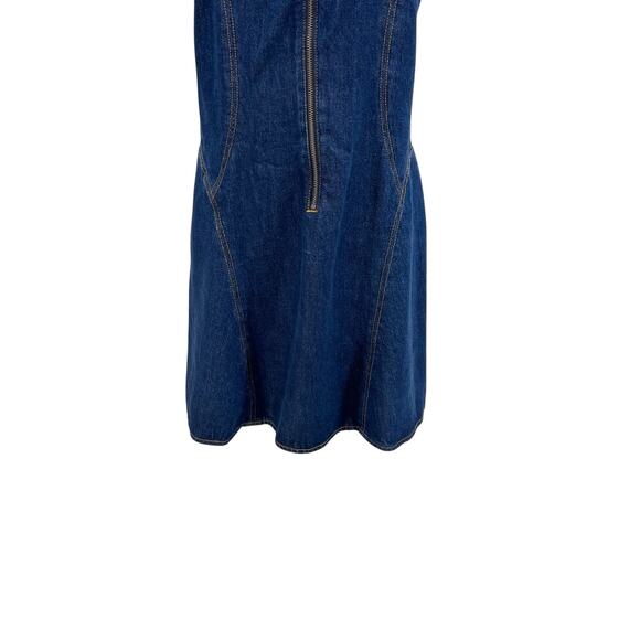 Re/Done Denim Split-Front Racerback Minidress Dress Blue Size Medium - Picture 10 of 14